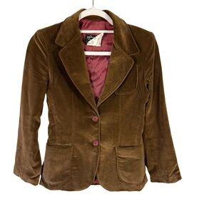 Vintage 70s 80s Tamco Brown Velvet Women's Blazer Size 7/8 Retro Classic